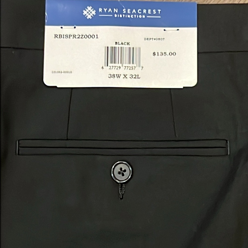 NWT Ryan Seacrest Distinction ‘The Suit Separate’ Pant Black 38Wx32L Career - Picture 5 of 15